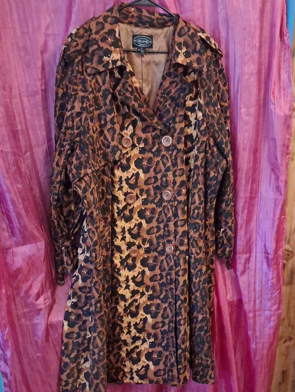Selene Sport Leopard Print Trench Coat in Brown and Black
